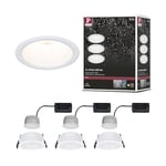 Paulmann 94870 Spots encastrés LED 3-Step-Dim Cole kit de base kit de 3 IP44 rond 88 mm Coin 3x6W 3x470lm 230 V 2700 K Blanc