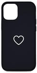 Coque pour iPhone 14 Symbole de cœur mignon – Noir minuit tendance