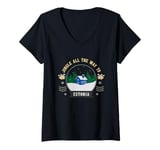 Womens Jingle All The Way To Estonia - Estonian Christmas Travel V-Neck T-Shirt