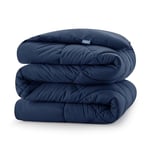 CozyLux Couette Tempérée 140x200 cm pour Lit 1 Personne, Édredon 300GSM pour 4 Saisons, Couverture en Microfibre pour Hiver et Automne, Chaud, Lavable en Machine, 140 x 200, Bleu Marine