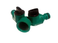 * PACK  6 X QUICK FIX SNAP FIT GARDEN HOSE DUAL SHUT OFF TAP CONNECTOR 19C6