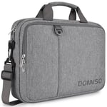 DOMISO 15,6 Pouces Imperméable Sacoche de Protection Ordinateur Portable Sac à Bandoulière Serviette pour 15,6" ASUS ZenBook Chromebook 15/HP Pavilion 15 Envy 15/Ideapad ThinkPad/Legion 5 Gen 6,Gris