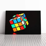 Big Box Art Canvas Print Wall Art Rubik Cube | Mounted and Stretched Box Frame Picture | Home Decor for Kitchen, Living, Dining Room, Bedroom, Hallway, Multi-Colour, 30x20 Inch