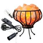 Himalayan Pink Salt Lamp Crystal Rock Lamp Natural Salt Chunks Basket Lamp New