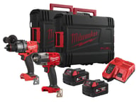 Milwaukee M18 FPP2F3-502X Combokit Slagborrmaskin & Mutterdragare 18V (2x5,0ah)