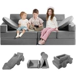 Vevor Canape Enfant Convertible Ludique 15 Modules Geometriques Fauteuil pour Enfants Eponge 25D Haute Densite Housse Suede Sofa Modulaire Plus de 30