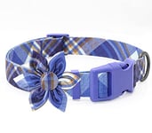 Tartan Boy Dog Collar Floral Plaid Male Dog Collars With Flower Bowtie Dog Collar For Cute Boy Male Cats Dogs Spring Summer Dog Collars For Small Medium Large Dogs For Your Fur Baby