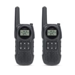 Walkie-talkie set | 2 handenheter | Upp till 10 km | Frekvenskanaler: 8 | PTT / VOX | upp till 3 timmar | Hörlursutgång | Svart