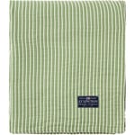 Striped Reversible Organic Cotton Sengeteppe 260x240 cm, Grønn/Off-white