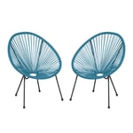 Set De 2 Chaises De Jardin Bleu Acapulco