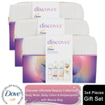 Dove Discover Deodorant, Lotion & Bodywash 4Pcs Gift Set for Her with Beauty Bag