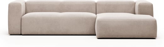 Blok, Chaiselong sofa, Højrevendt, beige, H69x300x174 cm, stof