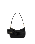 iDeal Nora Shoulder Bag Jet Black Croco