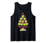 Tennis Sports Xmas Lighting Santa Tennis Ball Christmas Tree Tank Top