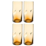 Leonardo Vesuvio 077376 Lot de 4 verres à long drink, en verre organique de qualité supérieure, contenance 330 ml, faits à la main, passent au lave-vaisselle, couleur ambre