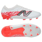 New Balance Furon V8 Team FG Flash Point - Hvit/Rød/Sølv Barn - Gress (FG), størrelse 37