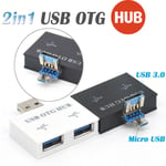 Usb 3.0 2 Port 2in1 Otg Hub Laptop Micro Charging For A White