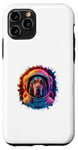 Coque pour iPhone 11 Pro Homme Femme Coloré Space Astronaute Bloodhound