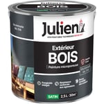 Julien Peinture Bois Microporeux Extérieur Satin - Portes, fenêtres, portails, mobilier de jardin - Gris Anthracite 2,5 L