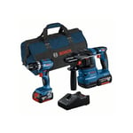 Kit Combo 2 pièces 18V : gsb 18V-45 + gbh 18V-22 + 2 x 4.0Ah + chargeur + étui - Bosch