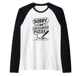 Sorry I Can't Crossword Puzzle, Funny Cruciverbalist Raglan Baseball Tee