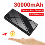 Chargeur Portable,Batterie Externe Noire 30000mah Iop711