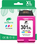 301XL Cartouches d'encre Remplacement pour HP Cartouche 301 XL Couleur DeskJet 1000 1010 1050 1510 1514 2050 Envy 4500 4502 4504 4507 4508 5530 5532 OfficeJet 2620 2622 2624 4630 4632 4634