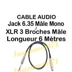 1 Câble Jack 6.35 Mâle MONO vers XLR 3 Broches Femelle Long 6 Métres 