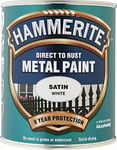 UK Hammerite 5092886 Direct To Rust Metal Paint With Satin Finish 750ml White U