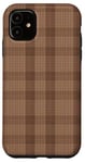 Coque pour iPhone 11 Beige neutre et marron à carreaux vintage automne ambiance