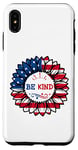 Coque pour iPhone XS Max 4th Of July Be Kind Tournesol Rouge Blanc Et Bleu 2023 Cadeaux