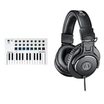 Arturia MiniLab MkII, 25 Note Controller Keyboard, Free Software Promo, For a Limited Time Only, Includes: Mini V, Stage 73 V and Rev PLATE-140 & Audio-Technica M30x Professional Studio Headphones