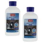 2 X Melitta Anti Calc Liquid Descaler, Coffee machine 250ml Bottle MEL6638320 x2