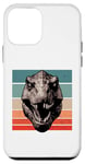 Coque pour iPhone 12 mini Tête de T.Rex, expression intimidante, nuances sombres, dent