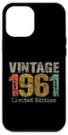 Coque pour iPhone 12 Pro Max Vintage 1961 Édition limitée 64e anniversaire Cadeaux 64 ans