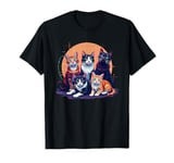 Retro Kitten Cats, Funny Orange Tabby Cats And Black Cats T-Shirt