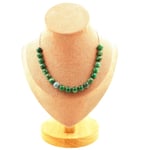 Collier 20 perles Mica vert de Tanzanie qualité 5A 8 mm. Chaine en Collier femm