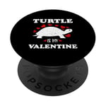 Funny Turtles Valentines Day Lovers For Who Love Her Turtle PopSockets Adhesive PopGrip