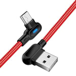 90 Degree Right Angle Usb C 3.1 Type Fast Data Sync N0s4 Charg Red 2m For Android