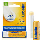 LABELLO Sun ProtectProtection Solaire FPS 30 (1 x 5,5 ml), stick lèvres protection UVA/UVB & hydratation 24 h, baume à lèvres au beurre de karité et huiles naturelles enrichies en vitamines C & E
