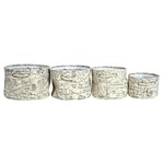 Rebecca Mobili Set of 4 Storage Basket Small Box Canvas Modern Laundry Organisation Home Bathroom (Cod. RE4753)