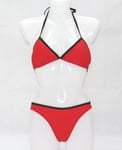 Speedo Bikini set Swimwear Size 10 Dark Pink/Black Lined Beach Holiday