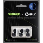 Shure Replacement Comply - svart öronpropp, 3 par (Large)