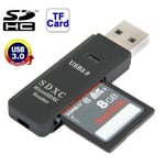 USB 3.0 kortlæser for Micro-SD og SD(HC)