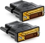 2X Adaptateur HDMI-DVI - HDMI Femelle vers Connecteur DVI-D Mâle (24+1) (19pol) 1080p Full HD 1920x1200 - Noir