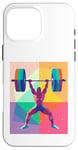 Coque pour iPhone 16 Pro Max Musculaire Guy Overhead Pressing a Massive Barbell