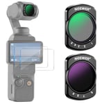 Neewer Variable ND2-ND32 & ND64-ND512 Kit Compatible avec DJI Osmo Pocket 3 Creator Combo Accessoires, Filtres à Densité Neutre, 2 Protecteurs d'écran, Accessoires pour Caméra Action