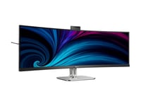 Philips 49B2u6903ch - 6000 Series - Led-Skjerm - Kurvet - 49" (48.8" Synlig) - 5120 X 1440 Superwide @ 100 Hz - Va - 500 Cd/M² - 3000:1 - Displayhdr 400 - 4 Ms - Thunderbolt 4, 2Xhdmi, Displayport - Høyttalere - Sølv