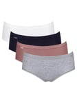 Sloggi Womens Basic+ Mid Briefs 4 Pack - White Polyamide - Size Small