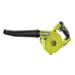 RYOBI - Souffleur Électrique à Batterie 18V ONE+ - 200km/h Max, 3 Débits - Variateur de Vitesse, Poignée GripZone, sans Batterie - Utilisation Nettoyage Atelier, Petites Surfaces - R18TB-0